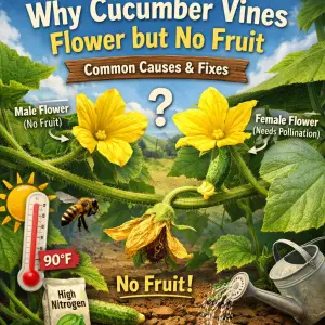 1 Featured image for why cucumber vines flower but no fruit.
